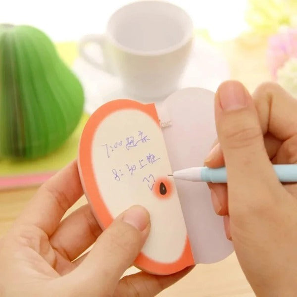 Fruit Shape Sticky Notes (Pack of 2 Pcs), 3D Fruit Memo Pad Self-Adhesive Sticky Notes Office School Supply Pear