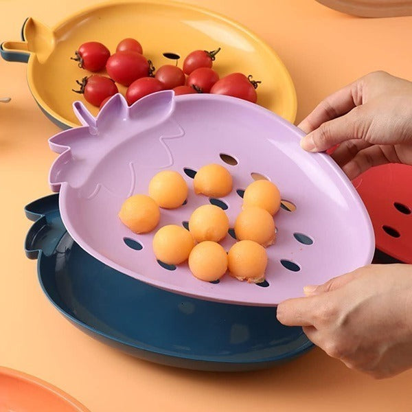 Strawberry Shape Snack Fruit Plate