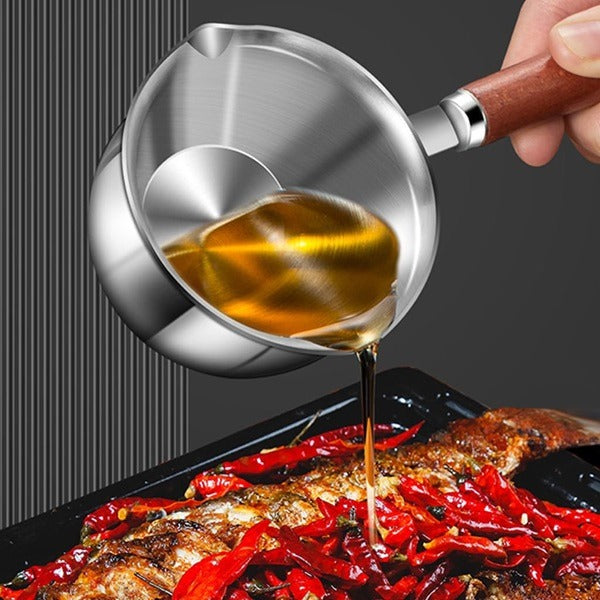 Stainless Steel Mini Saucepan, Tadka Pan with Handle, Rustproof Fast Heating Food Grade, Milk Butter Warmer Pot with Cool Handle for Making Syrup for Melting Butter (200ML)