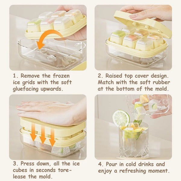 6 Grid Ice Tray With Pop Cover