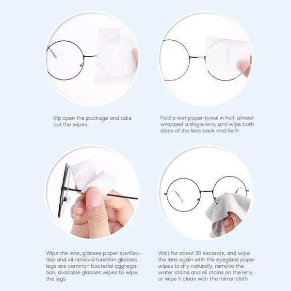 100 Pcs Multipurpose Lens Cleaning Wipe
