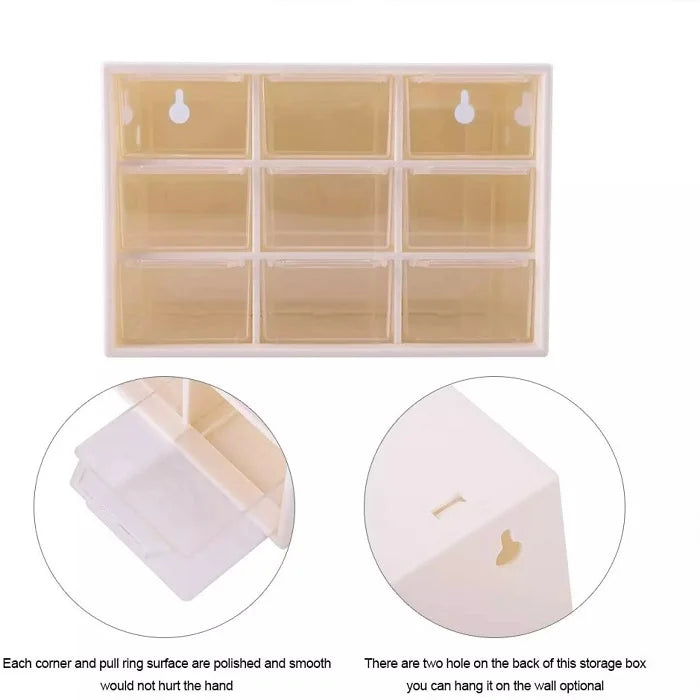 9 Drawer Storage Cabinet Organiser (Random Colour)