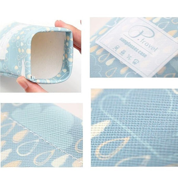 Auto Close Multifunctional Leather Pouch for Sunglasses, Mobiles with Different Printed Designs (Random)