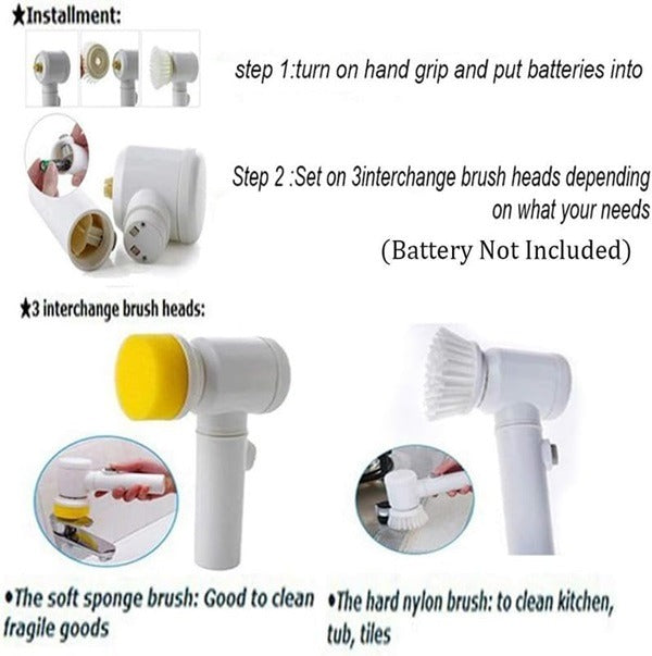 5 in 1 Electric Magic Brush Bathroom Sink Tile Electric Brush Pot Artifact, Cleaning Supplies, Household
