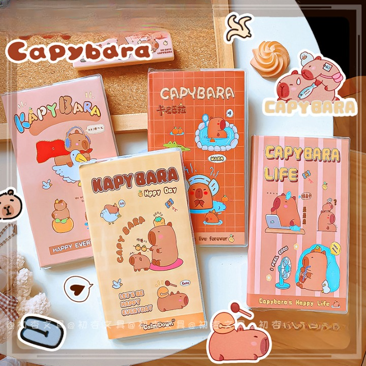 1 Pc Capy Bara Long Mini Portable Notebook Diary for use in School Home Notepad