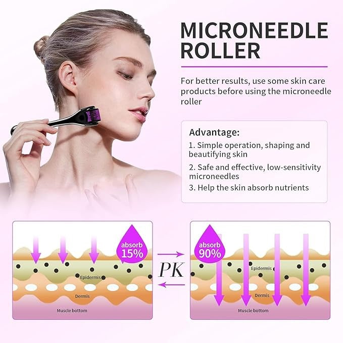 Derma Roller for Face – Microneedle Skin Care Tool for Anti-Aging & Scar Repair