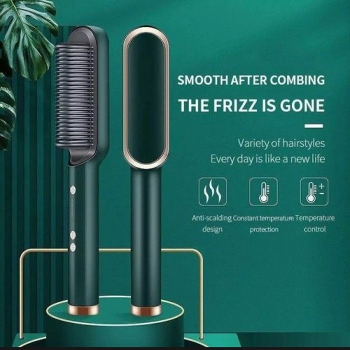 Hair Straightener HQT-909B Hair Straightener Brush Comb (Random Color)