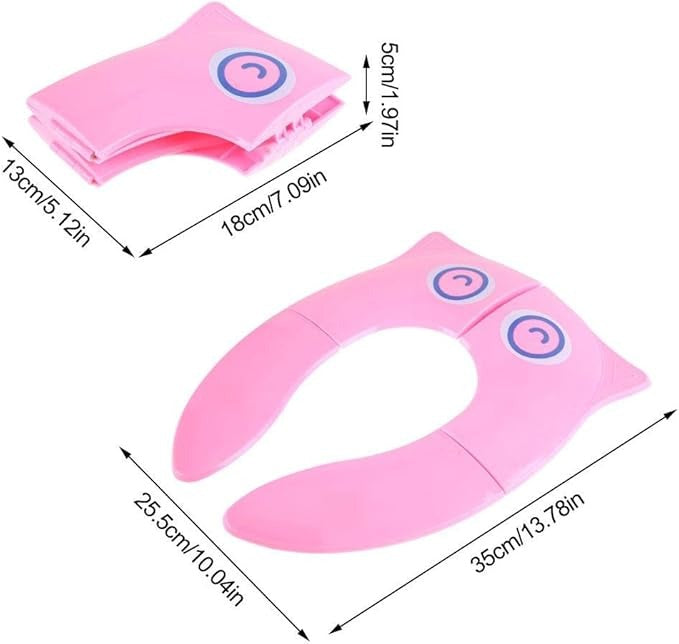 Folding Child Potty Seat Pad Cute Cartoon Toilet Seat Pad Reusable Kids Travel Toilet Cushion (random color)