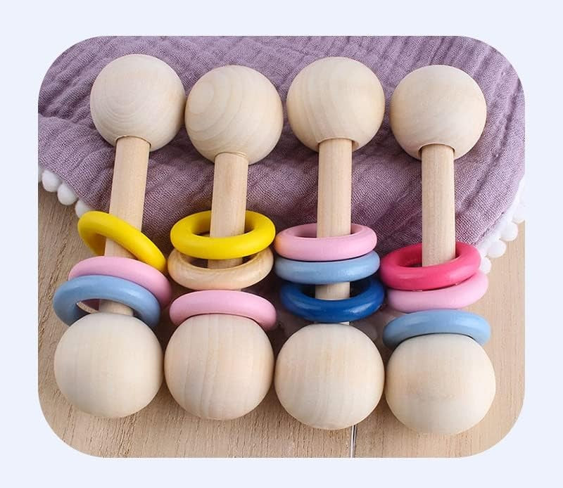 Teething Toy Newborn Rattle Wooden Chewable Teether (Pack of 1)