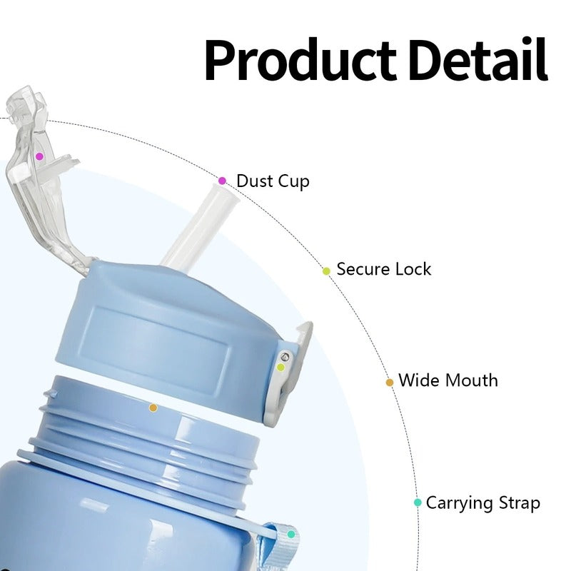 Cute Donut Print Water Bottle – Flip Top, Straw Sipper, Leak-Proof, BPA-Free – Ideal for School, Gifting & Daily Use (Random Color)