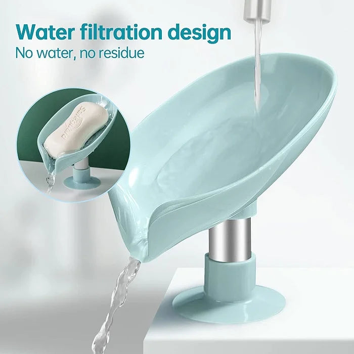 Suction Drain Soap Tray, Soap Holder Stand Self Draining Soap Dish Holder Soap Box for Shower with Suction Cup for Bathroom, Kitchen, Bathtub, Wash basins - 2 Pcs