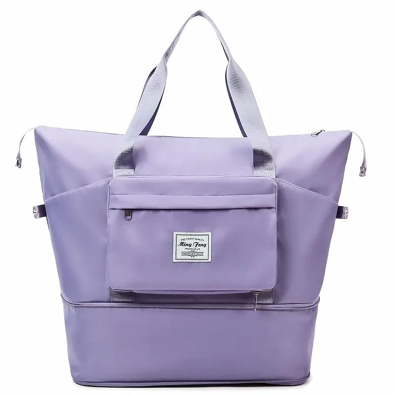 Oxford Fabric Large Capacity Travel Bag, Foldable Travel Bag, Expandable Travel Duffel Bag, Collapsible Waterproof Large Capacity Travel Handbag, Overnight Bag For Women