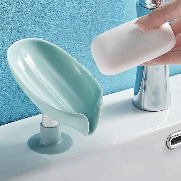 Suction Drain Soap Tray, Soap Holder Stand Self Draining Soap Dish Holder Soap Box for Shower with Suction Cup for Bathroom, Kitchen, Bathtub, Wash basins - 2 Pcs