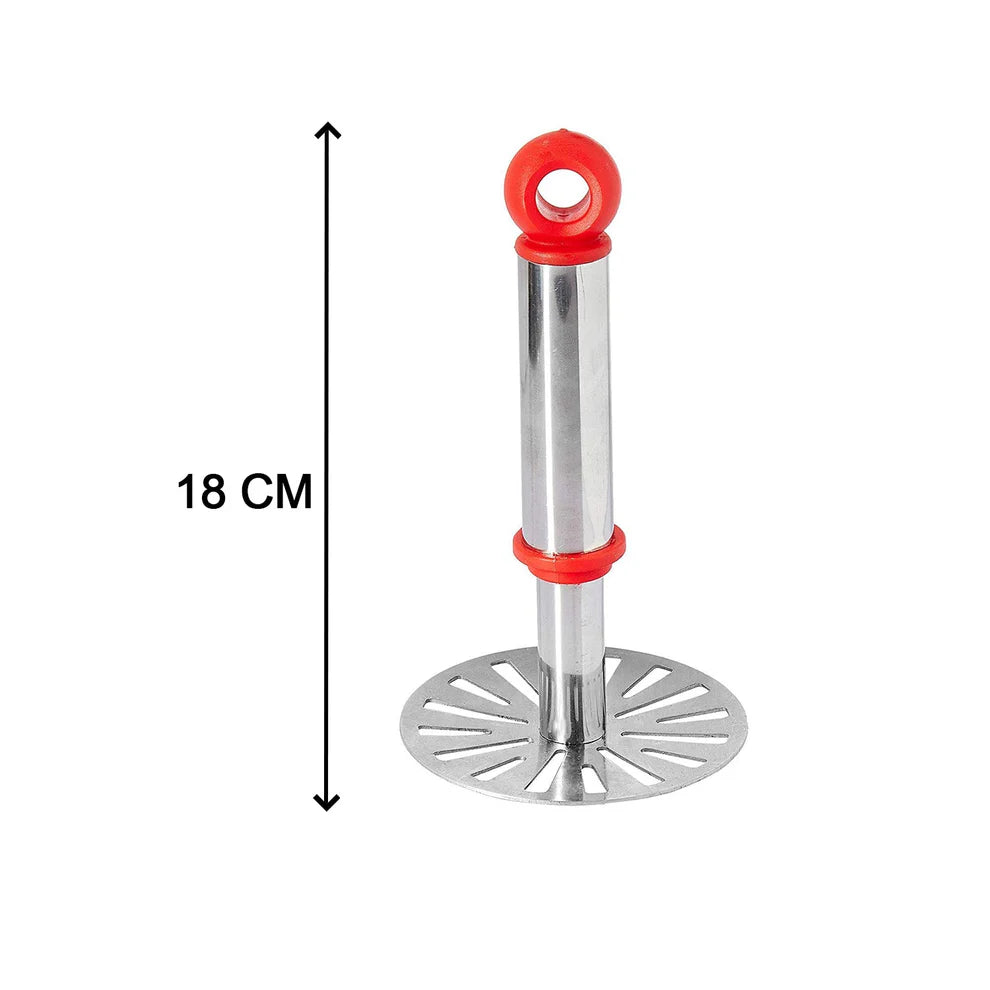 Anjani Stainless Steel Potato Vegetable Pav Bhaji Masher, Multicolour