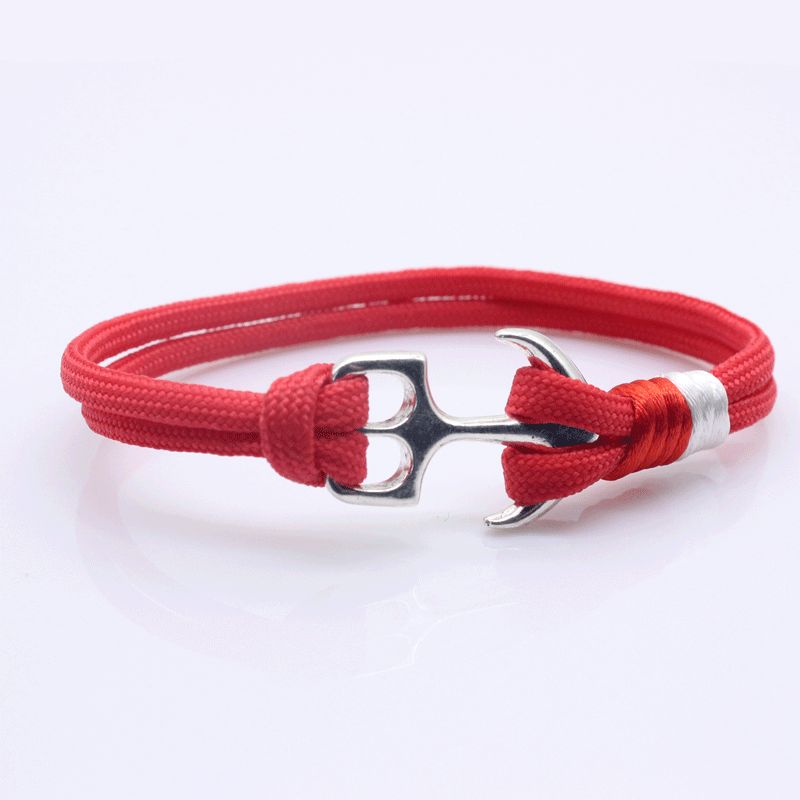 Plain Braided Unisex Anchor Bracelet (Random Colors)