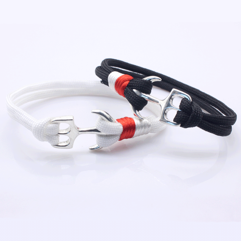 Plain Braided Unisex Anchor Bracelet (Random Colors)