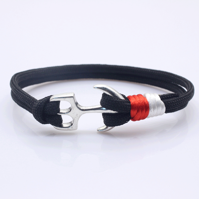 Plain Braided Unisex Anchor Bracelet (Random Colors)