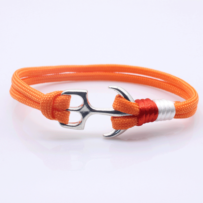 Plain Braided Unisex Anchor Bracelet (Random Colors)