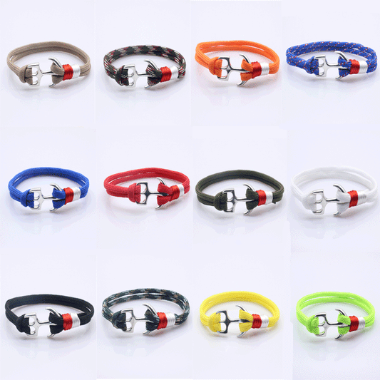 Plain Braided Unisex Anchor Bracelet (Random Colors)