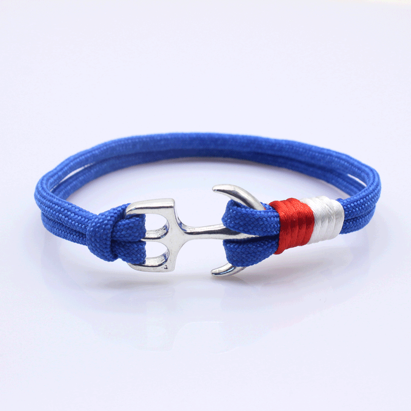 Plain Braided Unisex Anchor Bracelet (Random Colors)