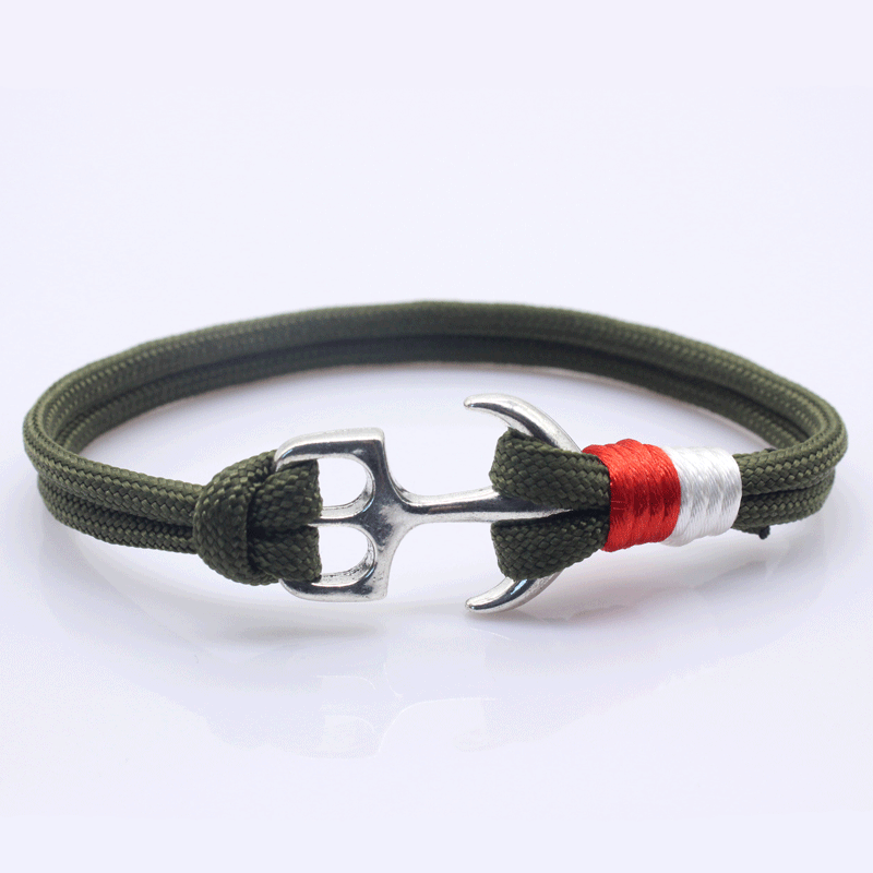 Plain Braided Unisex Anchor Bracelet (Random Colors)