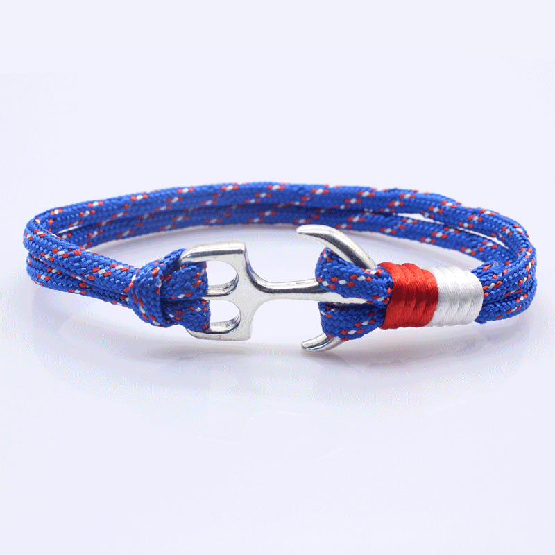 Printed Braided Unisex Anchor Bracelet (Random Prints)