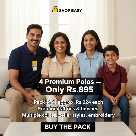 Men’s 4 Polo Pack – Stylish College & Travel Wear