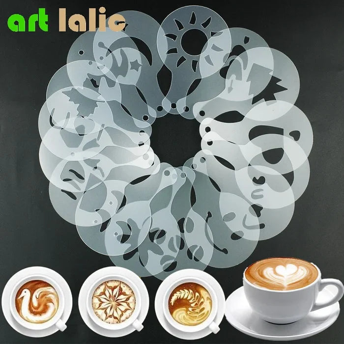16 Pcs Coffee Stencil