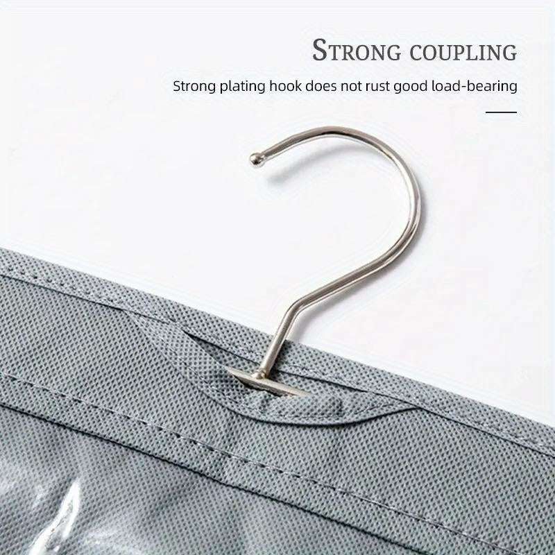 6 Pocket Hanging Handbag Organizer For Wardrobe Closet Gray Waterproof Storage Bag Door Wall Clear Sundry Bag With Hange