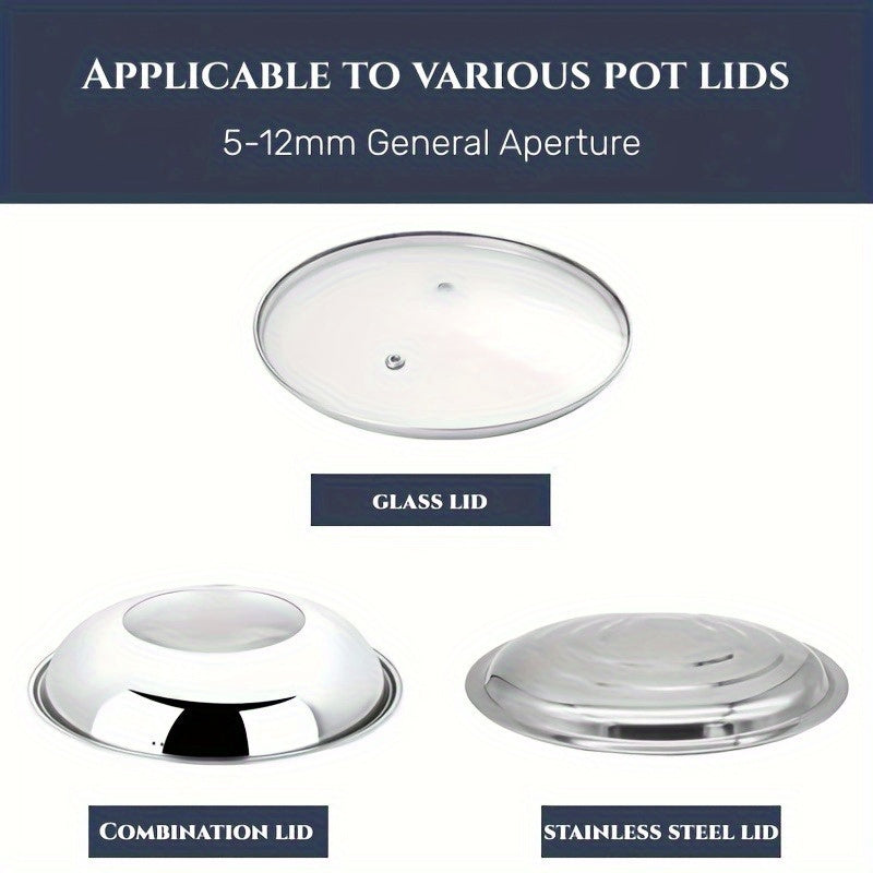 2 pcs Stainless Steel Pot Lid Knob with Silicone Heat-Resistant Grip and Mounting Screw - Replacement Top Handle for Cookware, Durable Lid Accessory for Kitchen Cooking Equipment