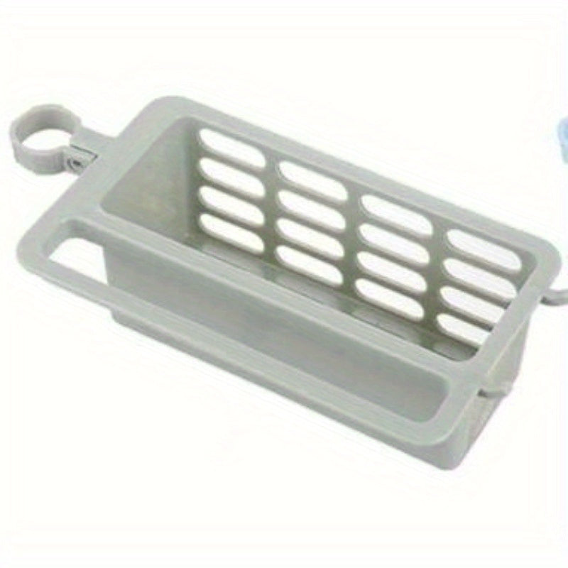 Adjustable Plastic Kitchen Sink Caddy Organizer, Faucet Sponge Holder with Soap Drainer Shelf Basket, Bathroom Accessories Storage Rack (Random Colors)