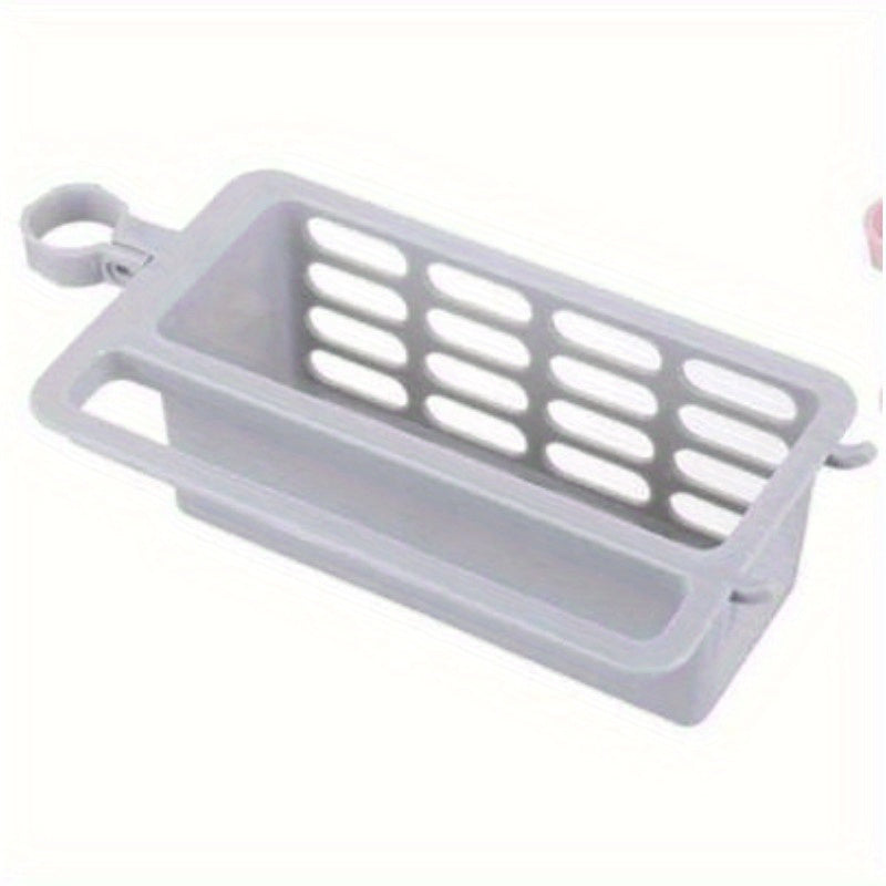 Adjustable Plastic Kitchen Sink Caddy Organizer, Faucet Sponge Holder with Soap Drainer Shelf Basket, Bathroom Accessories Storage Rack (Random Colors)