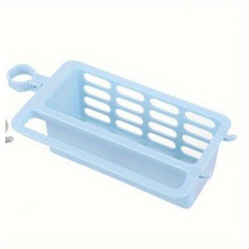 Adjustable Plastic Kitchen Sink Caddy Organizer, Faucet Sponge Holder with Soap Drainer Shelf Basket, Bathroom Accessories Storage Rack (Random Colors)