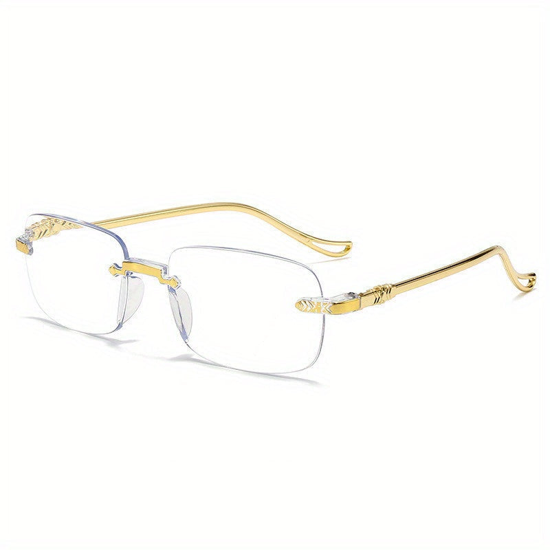 1 Pc Smart Zoom Golden and Sliver Reading Glasses, Suitable for Business Office Wear, High-end and Fashionable Golden and Silvery Edge Reading Glasses for Outdoor Use (Random Color Shipped)