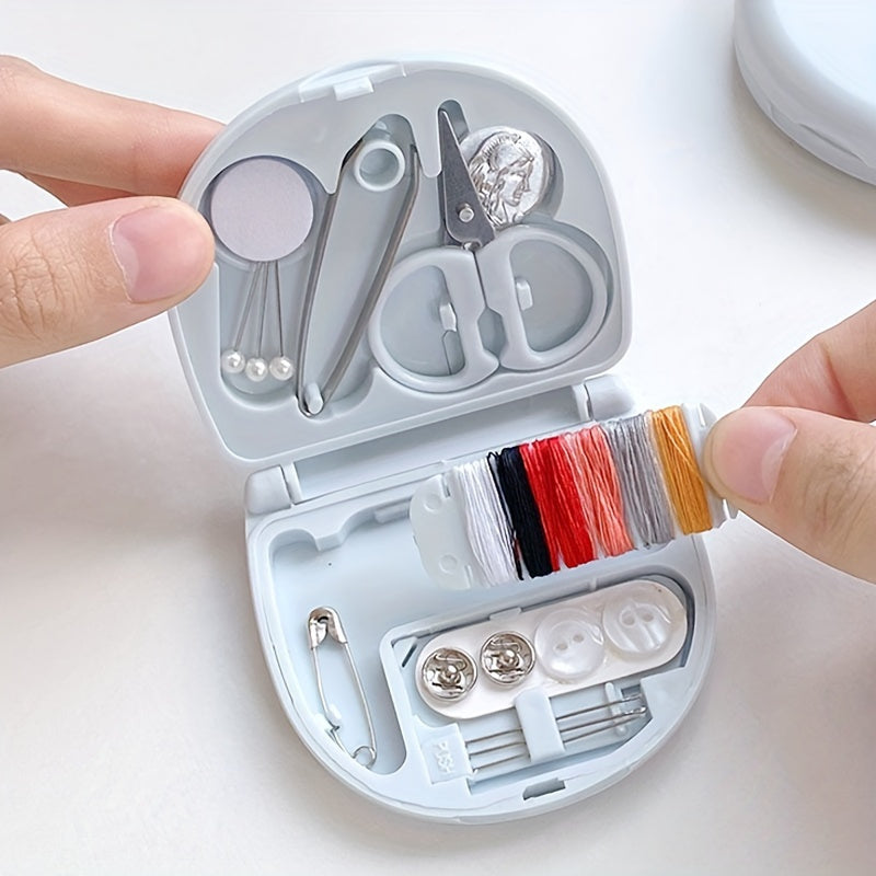1 Pc Ultra-Portable Compact Sewing Kit: Complete Travel Essentials with Durable Mini Scissors,  Assorted Buttons, Threads, and Emergency Repair Solutions