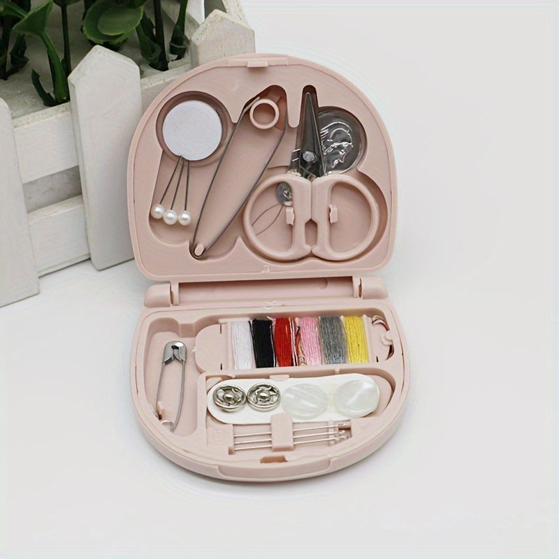 1 Pc Ultra-Portable Compact Sewing Kit: Complete Travel Essentials with Durable Mini Scissors,  Assorted Buttons, Threads, and Emergency Repair Solutions