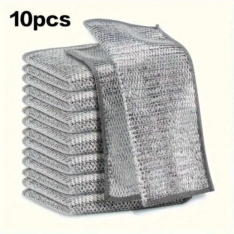 5/10/20/30pcs Non-Stick Oil-Resistant Kitchen Cleaning Scrubber - Reusable Mesh Dish Towels for Stovetops, Pots And Range Hoods, Checkered Pattern, Ideal for Home Use