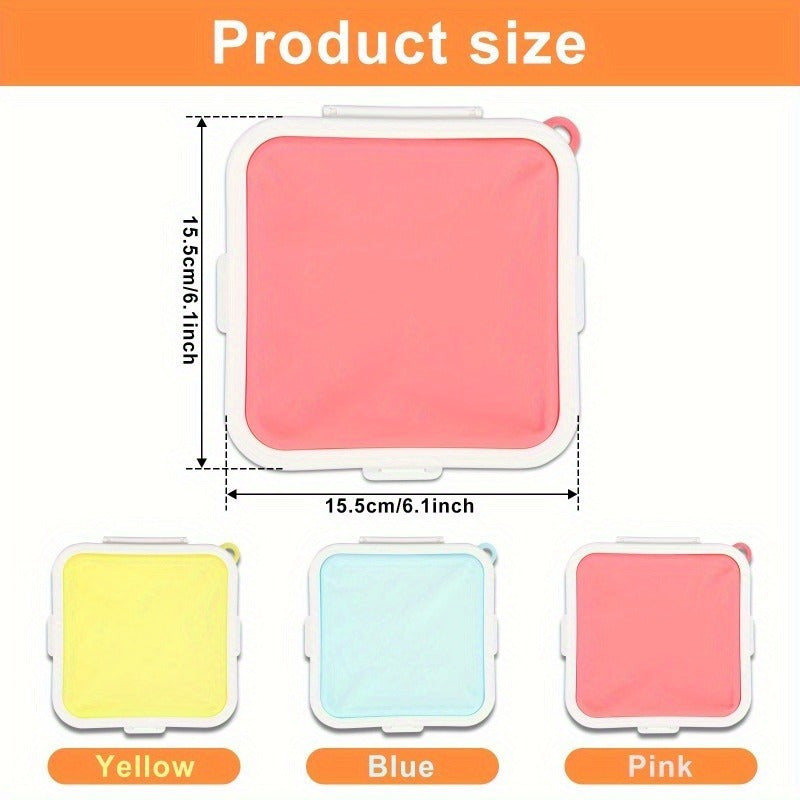 Reusable Silicone Sandwich Container, Food Storage Container, Snap Lids BPA Free, Leakproof Heat Resistant Perfect for School, Work, Picnics
