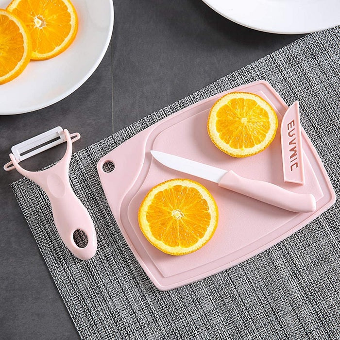 3 in 1 Chopping Board, Knife & Peeler Set