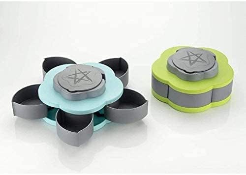 1 pc Flower Candy Box Serving Rotating Tray Masala Box with Mobile Phone Stand for Home and Kitchen Multi Compartment Spices Storage Tray (Multicolor)