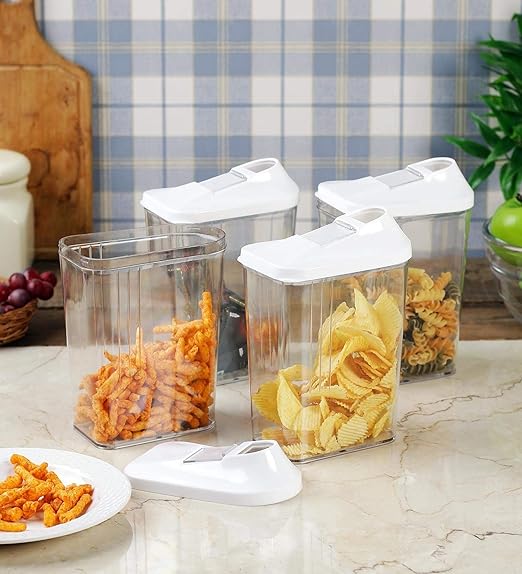 Anjani SmartPour Airtight Cereal & Grain Storage Containers – Set of 3 with Dispenser Lid
