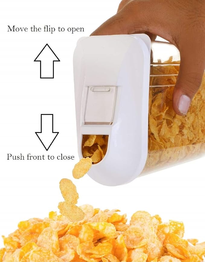 Anjani SmartPour Airtight Cereal & Grain Storage Containers – Set of 3 with Dispenser Lid