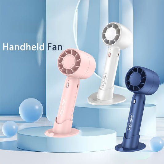 Portable Mini Fan, USB Rechargeable, with 3-speed Adjustment, Comes with Base Stand, Suitable for Home Use, Office, Outdoor Travel, (Random Colors) - 1 Pc