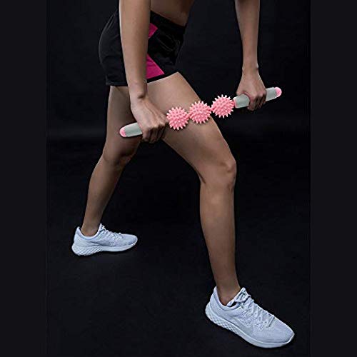 Fitness Massage Stick – Muscle Therapy Roller with 3 Spiky Ballsage Tool