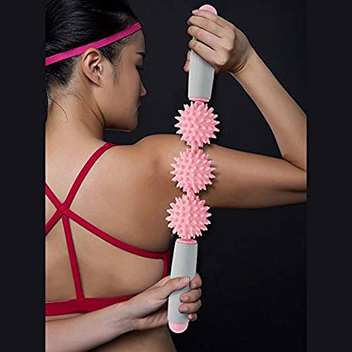 Fitness Massage Stick – Muscle Therapy Roller with 3 Spiky Ballsage Tool