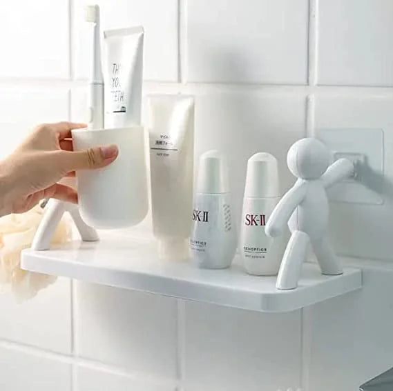 Wall Mount Shelf Bath Accessories, Wall Mounted Plastic Bathroom Shelf, Wall Shelf, Wall Mounted Shelf, Self Adhesive Shelf