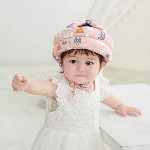 Baby Infant Helmet No Bump Safety Head Cushion Bumper Protective Multi Printed Cap Child Safety Headguard for Running Walking Crawling Safety Helmet (Random Color)