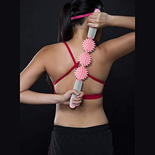 Fitness Massage Stick – Muscle Therapy Roller with 3 Spiky Ballsage Tool