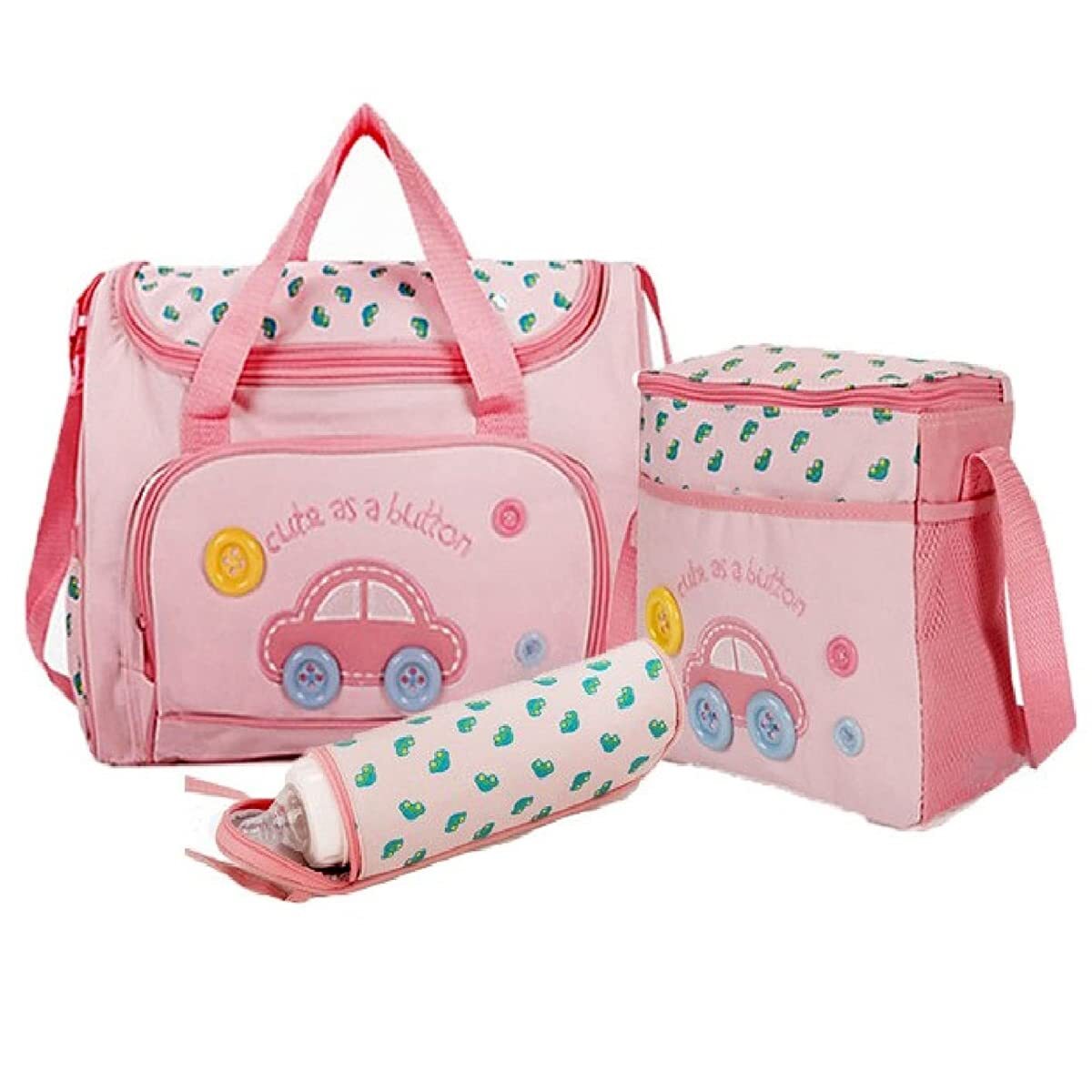 4 Pcs Bag Set Diaper Nappy Changing Baby Diaper Bag Mummy Bag Handbag (Random Color)