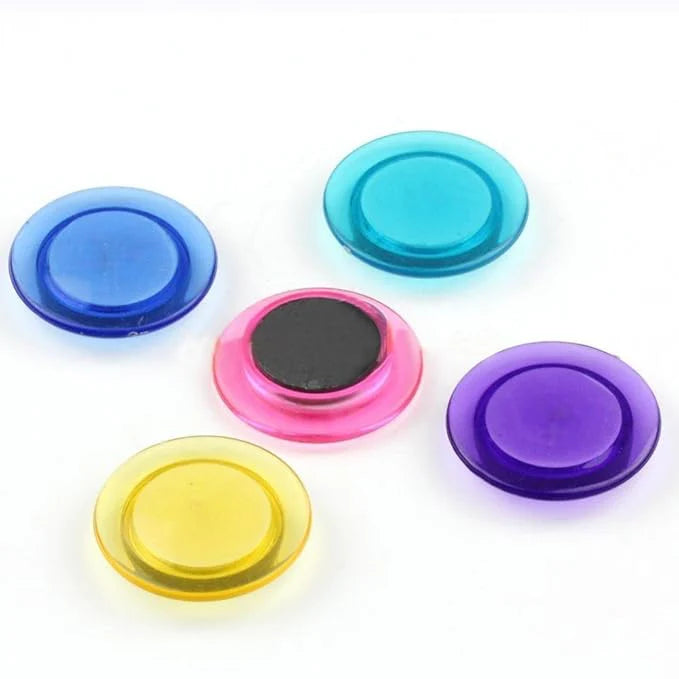 10 pc set Colorful Translucent  Magnet Buttons for Fridge, Magnetic White-Boards (20mm)